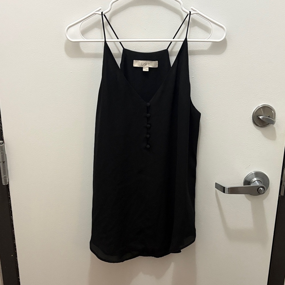 LOFT Classic Black Buttoned Camisole
